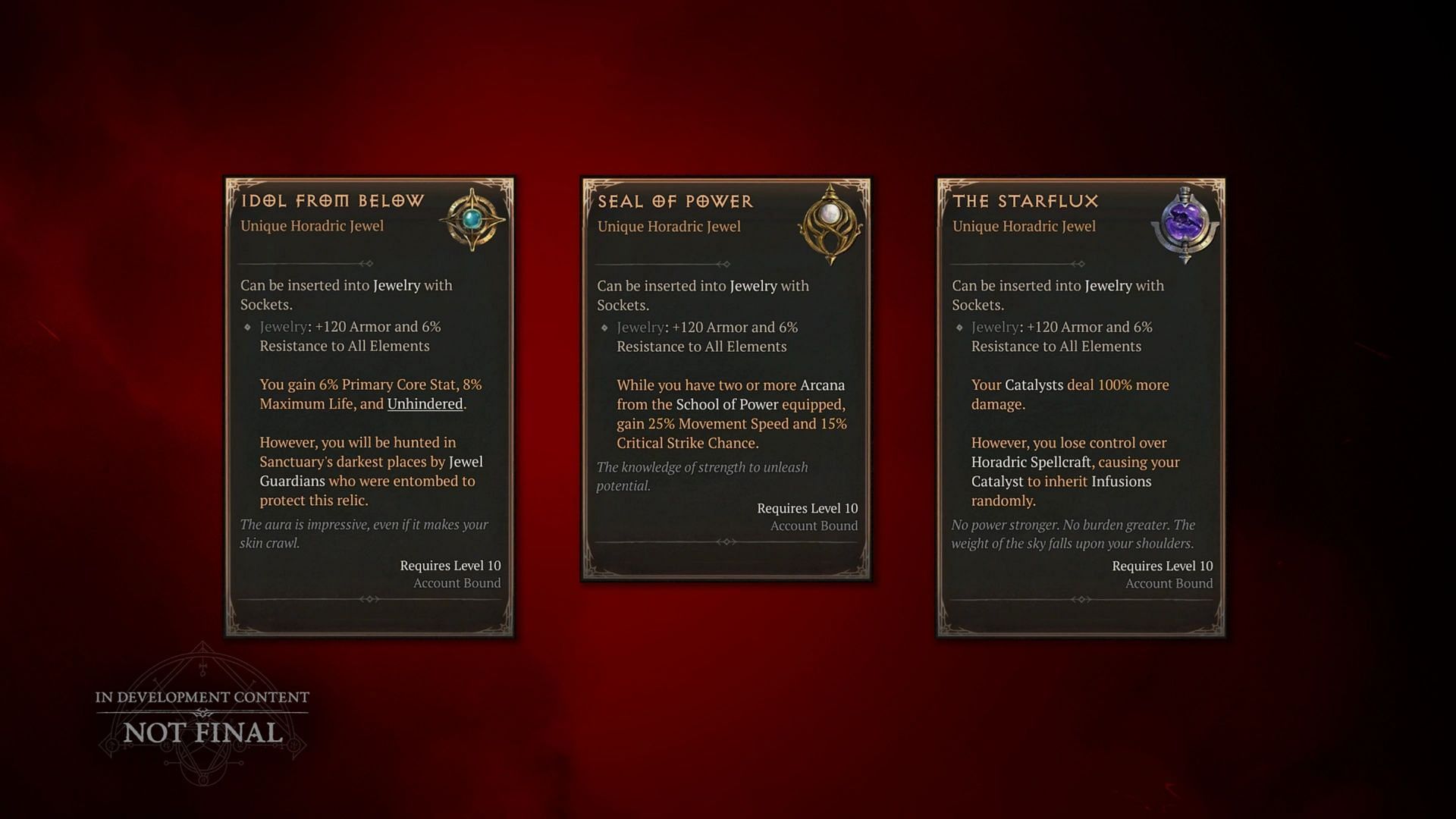 These are the three known Horadric Jewels (Image via Blizzard Entertainment)